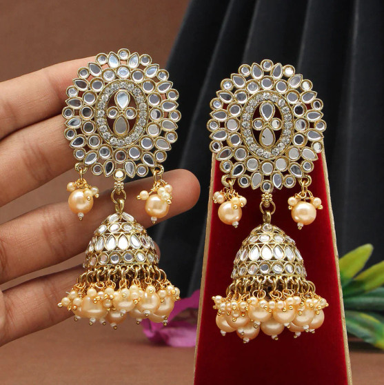 Gold Color Mirror Earrings