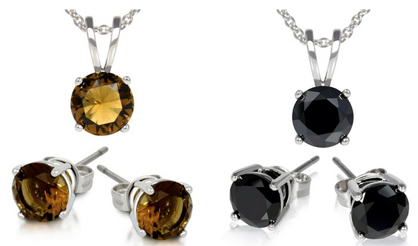 18K White Gold Plated 3 CTW Swarovski Elements Crystal Necklace Earrings Set