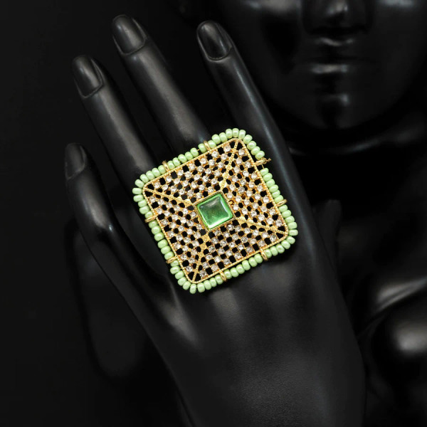 Pista Green Color Finger Ring