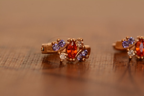 18K Gold Dazzle Zircon AAA Designer Dangle Brass Earrings