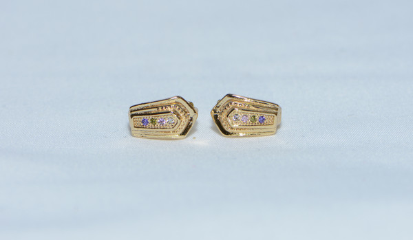 18K Gold Trio Zircon AAA Designer Brass Earrings