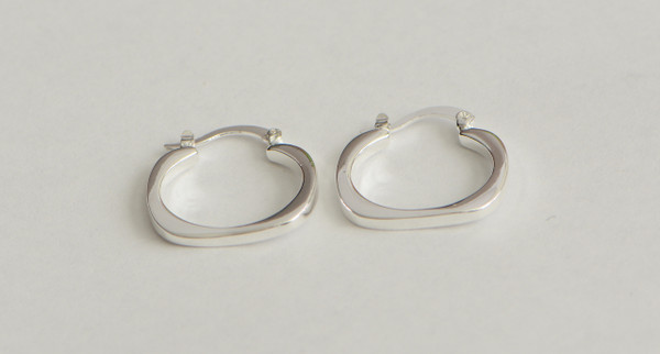 925 Sterling Silver Plated Trendy Flat Square Round Earrings