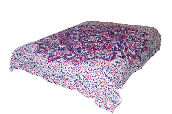 Hippie Bright Lotus Mandala Tapestry Bohemian Wall Hanging Throw Dorm Décor