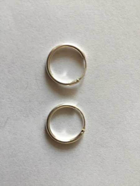 925 Sterling Silver Delicate Round Endless Hoop Earrings