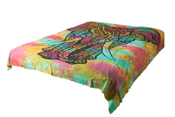 Hippie Black Elephant Mandala Tapestry Bohemian Wall Hanging Throw Dorm Decor
