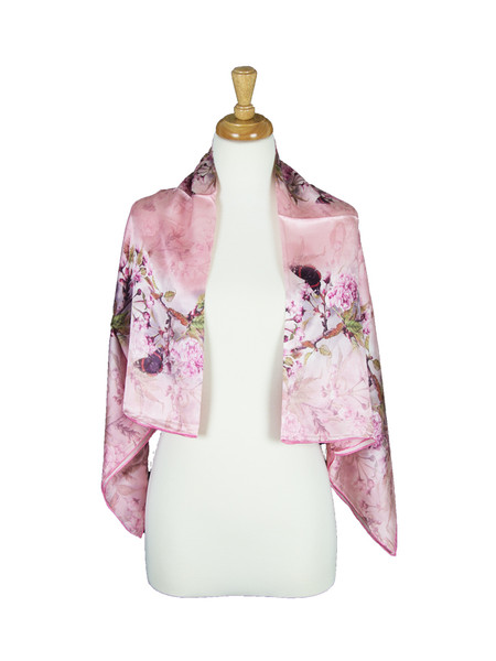 AamiraA Garland Mulberry Satin Silk Stole Women Square Scarf 