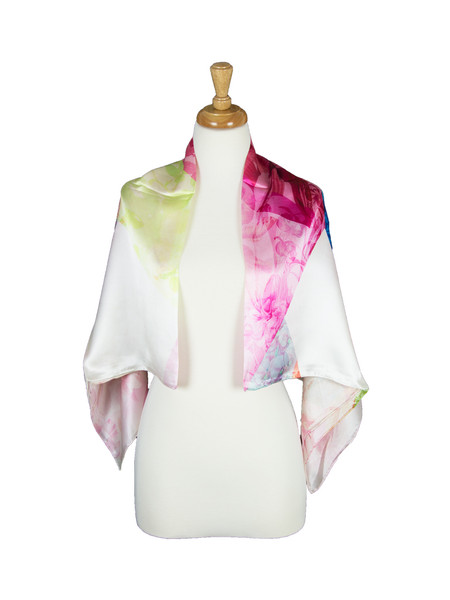 AamiraA Stripes Mulberry Satin Silk Stole Women Square Scarf