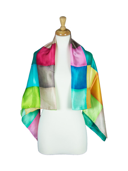 AamiraA Squares Mulberry Satin Silk Stole Women Square Scarf