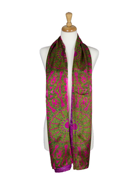 AamiraA Pink Spring Mulberry Chiffon Silk Stole Women Oblong Scarf