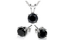 18K White Gold Plated 3 CTW Swarovski Elements Crystal Necklace Earrings Set