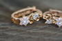 18K Gold White Flower Zircon AAA Designer Brass Earrings