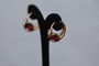 18K Gold Red Corundum Mercedes Designer Brass Earrings