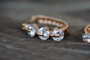 18K Gold Plated 3 Oval White Zircon AAA+ Designer Earrings Hoops Loops
