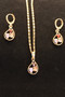 18K Gold Multicolor Teardrop Zircon AAA Designer Women Brass Set 