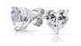 925 Sterling Silver 2 CTW Swarovski Heart Earrings