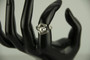 925 Sterling Silver Blue Crystal Rhinestone Cute Cat Resizable Ring