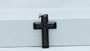 Stainless Steel Black Cross Prayer Pendant Ball Unisex Necklace Chain