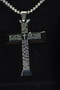 Stainless Steel Black Cross Prayer Pendant Ball Unisex Necklace Chain