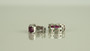 925 Sterling Silver Red Ruby Brass Earrings