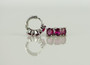 925 Sterling Silver Red Ruby Brass Earrings