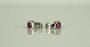 925 Sterling Silver Red Ruby Brass Earrings