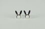 925 Sterling Silver Black Enamel Rabbit Earrings