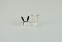 925 Sterling Silver Black Enamel Rabbit Earrings