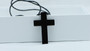 Stainless Steel Black Vintage Cross Pendant Unisex Necklace Chain Cord
