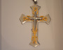 Stainless Steel Titanium Cross Pendant Ball Unisex Necklace Chain