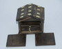 Handcrafted Wooden Square Coasters With Hut Holder (6 - Pack)