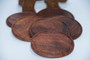 Handcrafted  Wooden Round Coasters With Elephant Cart Holder (6 - Pack)