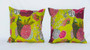 Handmade Green Kantha Threaded Pillow Cushion Covers