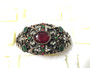 Antique Gold Designer Oval Rhinestone Vintage Bracelet