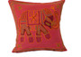 Exotic Kantha Embroidery Elephant Red Cushion Covers Decorative Pillow Case