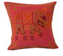 Exotic Kantha Embroidery Elephant Red Cushion Covers Decorative Pillow Case