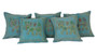Exotic Kantha Embroidery Elephant Blue Cushion Covers Decorative Pillow Case