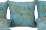 Exotic Kantha Embroidery Elephant Blue Cushion Covers Decorative Pillow Case