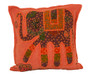 Kantha Patchwork Elephant Orange Cushion Covers Decorative Pillow Case