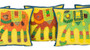 Kantha Patchwork Elephant Yellow Blue Cushion Covers Decorative Pillow Case