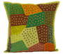 Kantha Multicolored Patchwork Green Cushion Covers Decorative Pillow Case