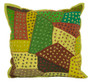 Kantha Multicolored Patchwork Green Cushion Covers Decorative Pillow Case