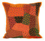 Kantha Multicolored Patchwork Orange Cushion Covers Decorative Pillow Case