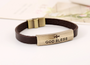 Christian Religious "God Bless" Jesus Genuine Leather Strap Unisex Bracelet