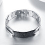 Christian Black Silver-Tone English Prayer Jesus Stainless Steel Unisex Bracelet
