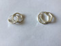 925 Sterling Silver Stylish Textured Hexagon Endless Hoop Earrings