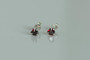 AamiraA 925 Sterling Silver Triangular Red Stud Earrings