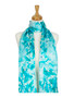 AamiraA Blue Floral Soft Mulberry Satin Silk Stole Women Long Scarf