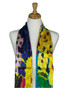 AamiraA Multicolor Flowers Soft Mulberry Satin Silk Stole Women Long Scarf