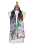 AamiraA Snowfall Night Scene Soft Mulberry Satin Silk Stole Women Long Scarf 