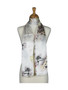 Anemone Flowers Soft Mulberry Satin Silk Stole Women Long Scarf